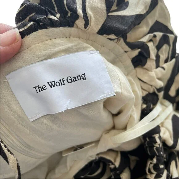 NWT Anthropologie The Wolf Gang Mirador Tan Linen Mini Dress Swirl SZ 6 - Picture 13 of 16